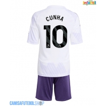 Camisa de time de futebol Manchester United Matheus Cunha #10 Replicas 2º Equipamento Infantil 2025-26 Manga Curta (+ Calças curtas)